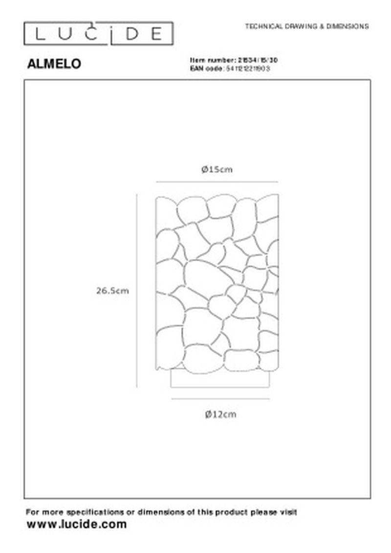 Lucide ALMELO - Stolná lampa - Ø 15 cm - 1xE27 - Čierna